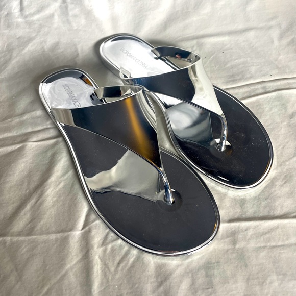 NEW BCBG maxazria silver chrome jelly sandal - Picture 1 of 3